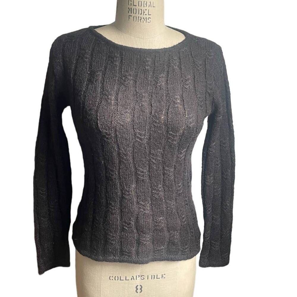 MaxMara Cable Knit Sweater in Chocolate Brown Size Medium